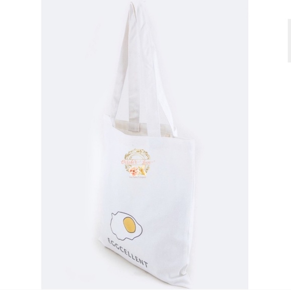 🚫SOLD🚫4/$23 Canvas Tote Bag "Eggcellent" - Picture 4 of 4